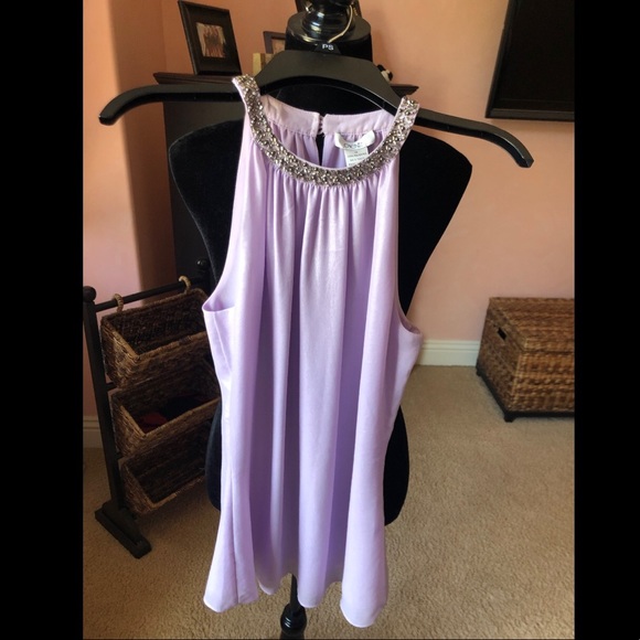 Purple shimmer Cache halter top with beading - Picture 1 of 11